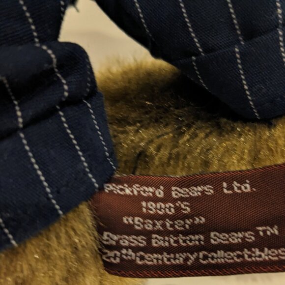 Vtg Pickford Brass Button Bears Baxter 1900s Style Fully Jointed Hand Crafted - Picture 3 of 3